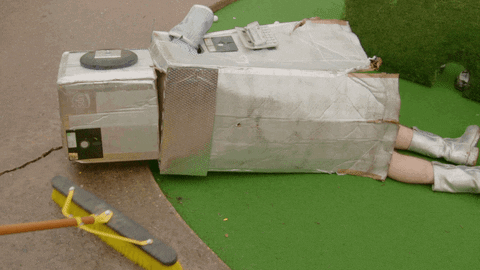 Sweeping Person Laying On The Floor GIF