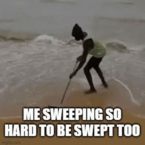 Sweeping The Beach GIF