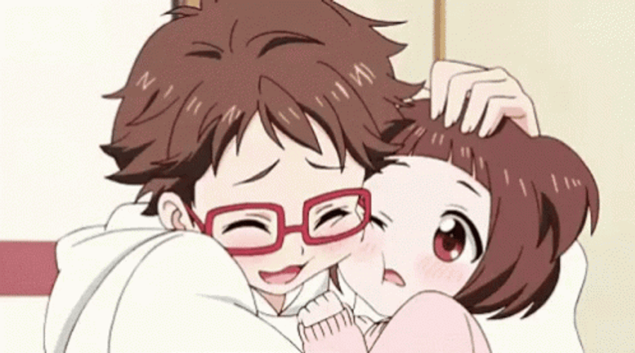 Sweet Anime Couple Hug GIF