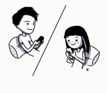Sweet Couple Texting GIF