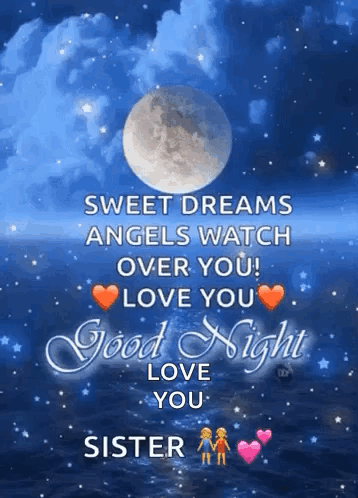 Sweet Dreams Angels Good Night Sister GIF