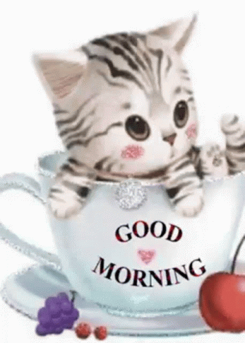 Sweet Good Morning Kitten GIF