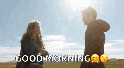 Sweet Good Morning Hugs Outdoors GIF