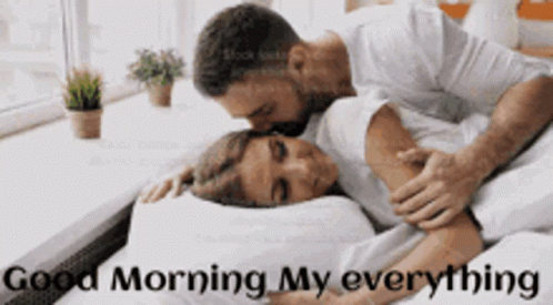 Sweet Husband Kiss Good Morning Wife GIF