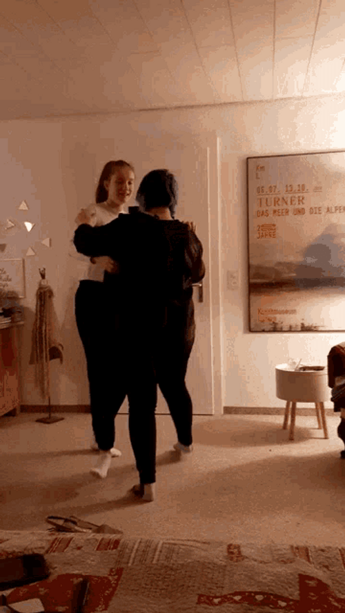 Sweet Lesbians Dancing In The Room GIF