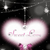 Sweet Love Sparkling Heart Animated Text GIF