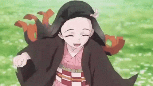 Sweet Nezuko Running Cute Smile GIF