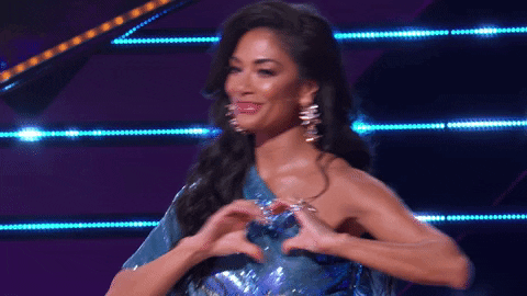 Sweet Nicole Scherzinger Winks With Heart Hands GIF