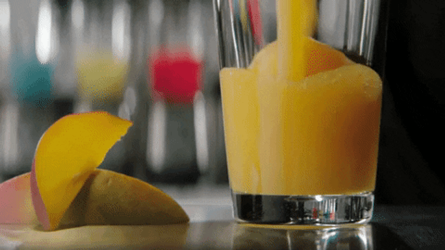 Sweet Yummy Mango Fruit Shake Glass GIF