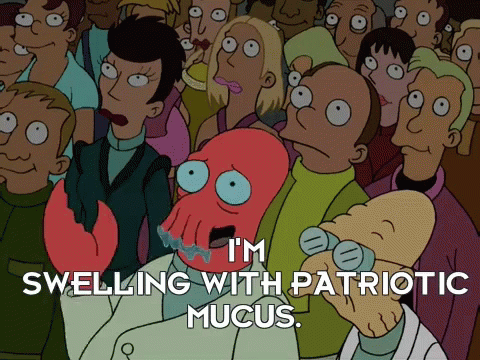 Swelling With Patriotic Mucus GIF