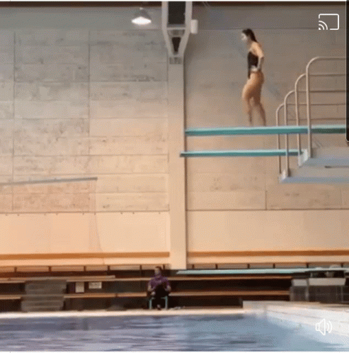 Swimmer Slipping On The Board GIF