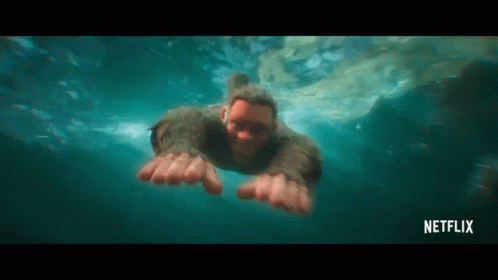 Swimming Big Foot GIF