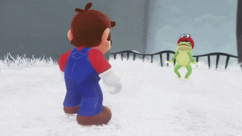 Swimming Super Mario Odyssey GIF