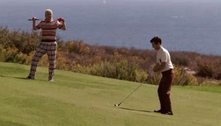 Swing And A Miss Adam Scott GIF