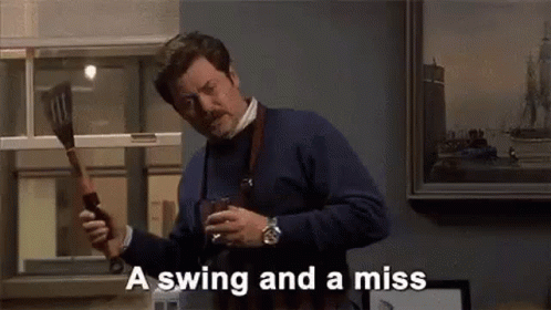 Swing And A Miss Ron Swanson GIF
