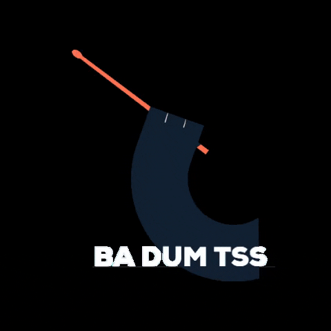 Swinging Hand With Drumstick Ba Dum Tss GIF