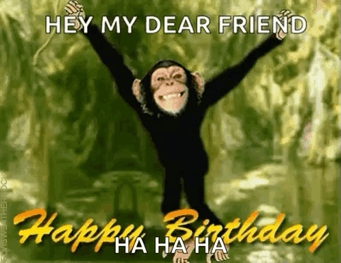 Swinging Monkey Funny Happy Birthday Meme GIF