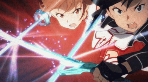 Sword Art Online Kirito Asuna Attack GIF