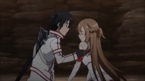 Sword Art Online Asuna Kirito Kiss GIF