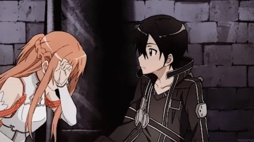 Sword Art Online Asuna Kirito Hugging GIF