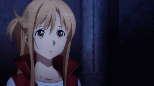 Sword Art Online Asuna Kirito Looking Each Other GIF
