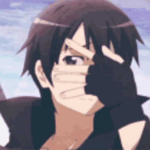 Sword Art Online Kirito Covering Eyes GIF
