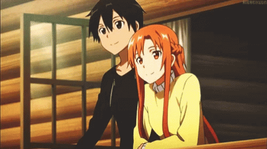 Sword Art Online Asuna Kirito At Window GIF