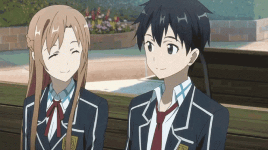 Sword Art Online Asuna Kirito Sweet Moment GIF