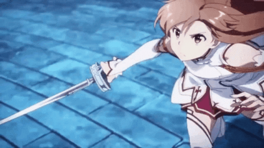 Sword Art Online Asuna Sword Running GIF