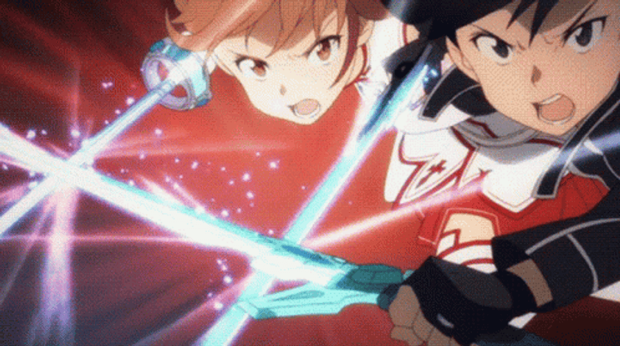 Sword Art Online Kirito Asuna Attack GIF