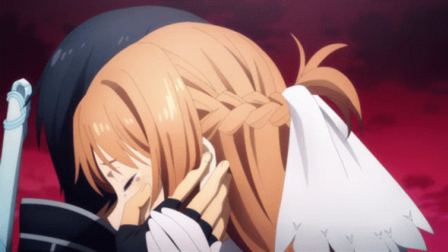 Sword Art Online Kirito Asuna Hug GIF