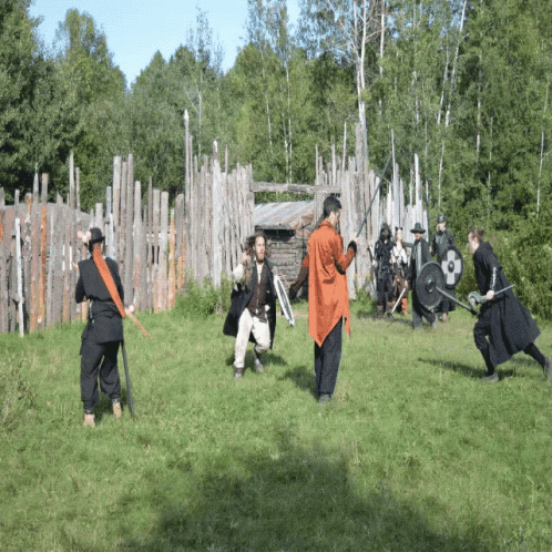 Sword Fight Hold To Hold Battle GIF