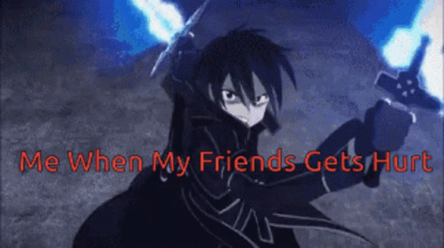Sword Fighting Angry Kirito Friends Hurt GIF