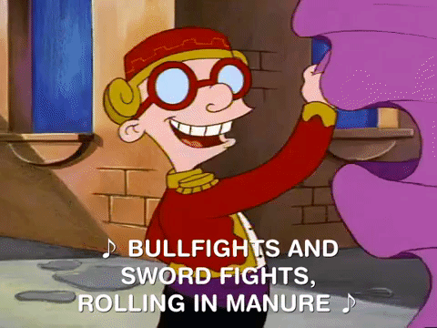Sword Fighting Hey Arnold Bull Fight GIF