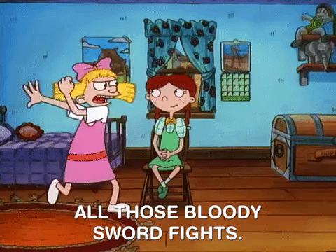 Sword Fighting Hey Arnold Helga Lila GIF