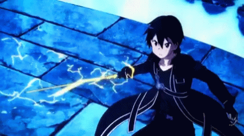 Sword Fighting Kirito Slash Attack GIF