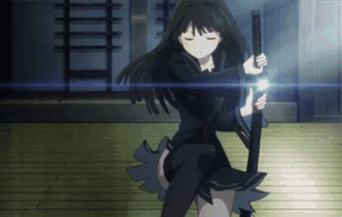 Sword Fighting Kisara Tendo Black Bullet GIF
