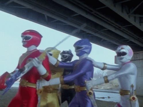Sword Fighting Power Rangers GIF