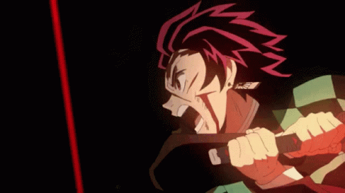 Sword Fighting Tanjiro Fire Breathing Demon Slayer GIF