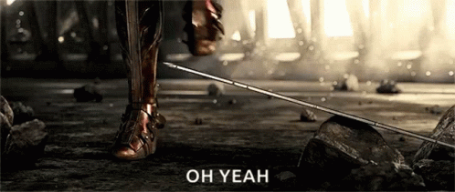 Sword Fighting Wonder Woman Oh Yeah GIF