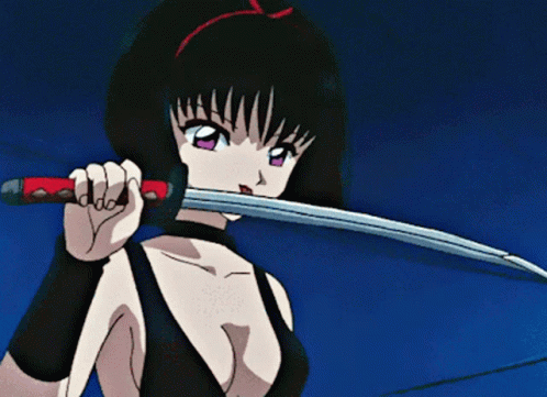 Sword Fighting Yura Demon Hair GIF