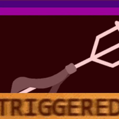 Sword With Purple Background Saying Triggered
