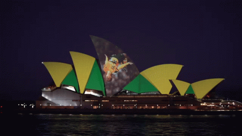 Sydney Opera House Lit Up At Night GIF