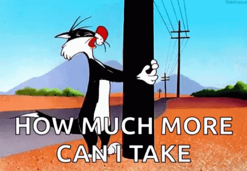 Sylvester Bugs Bunny Sad Banging Head Against The Wall GIF
