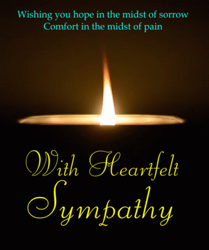 Sympathy Card with Candle Wishing Hope and Comfort