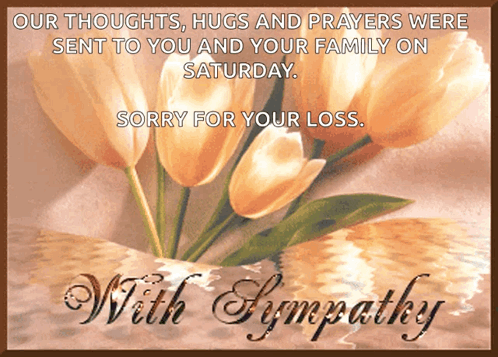 Sympathy Card With Flowers Thoughts Hugs Prayers