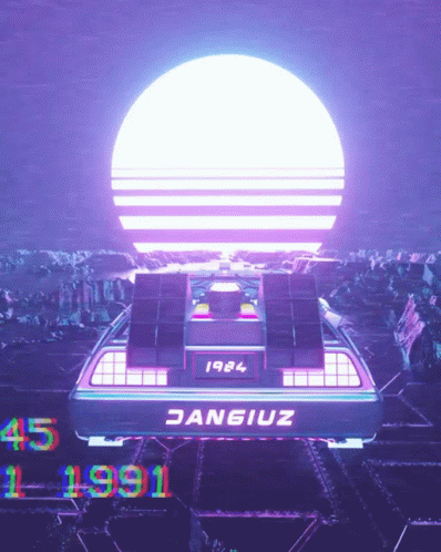 Synthwave Retro Car Driving GIF