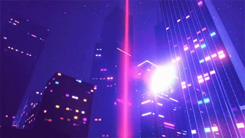 Synthwave Night Time City Driving GIF