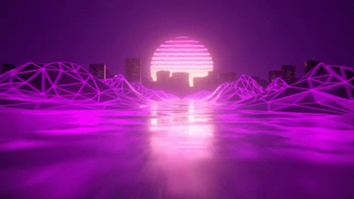 Purple Neon City Synthwave GIF