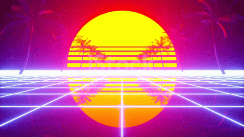 Retro Synthwave Beautiful Sunrise GIF